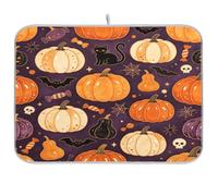 Tappetino scolapiatti per bancone della cucina, 40,6 x 45,7 cm, assorbente, scolapiatti in legno con motivo floreale, colore: nero