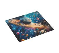 Tappetino scolapiatti per bancone della cucina, 40,6 x 45,7 cm, colorato pianeta universo, tappetino assorbente per bancone della cucina, tappetino scolapiatti con anello per appendere
