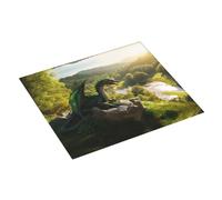 Tappetino scolapiatti per bancone della cucina, 40,6 x 45,7 cm, colore: verde pietra, drago, tappetino assorbente per cucina, scolapiatti con anello per appendere