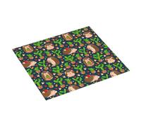 Tappetino scolapiatti per bancone della cucina, 40,6 x 45,7 cm, con grazioso riccio e cactus blu, tappetino assorbente per bancone della cucina, tappetino scolapiatti con anello per appendere