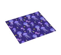 Tappetino scolapiatti per bancone della cucina, 40,6 x 45,7 cm, con pesce giallo, medusa, tappetino assorbente per cucina, scolapiatti con anello per appendere