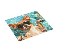 Tappetino scolapiatti per bancone della cucina, 40,6 x 45,7 cm, divertente tappetino assorbente per il nuoto a forma di chihuahua, tappetino per scolapiatti con anello per appendere
