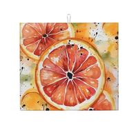 Tappetino scolapiatti per bancone della cucina, 40,6 x 45,7 cm, in microfibra, ad acquerello, arancione, assorbente, grande, per piani di lavoro della cucina, lavelli, scolapiatti