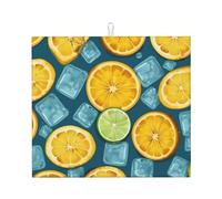 Tappetino scolapiatti per bancone della cucina, 40,6 x 45,7 cm, in microfibra, assorbente per cubetti di ghiaccio e limone, per piani di lavoro della cucina, lavelli, scolapiatti
