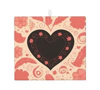 Tappetino scolapiatti per bancone della cucina, 40,6 x 45,7 cm, in microfibra, assorbente per San Valentino, per piani di lavoro della cucina, lavelli, scolapiatti
