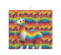 Tappetino scolapiatti per bancone della cucina, 40,6 x 45,7 cm, in microfibra, motivo cammello arcobaleno, assorbente, per piani di lavoro della cucina, lavelli, scolapiatti