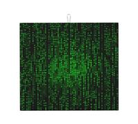 Tappetino scolapiatti per bancone della cucina, 40,6 x 45,7 cm, in microfibra, numero verde, binario, assorbente, per piani di lavoro della cucina, lavelli, scolapiatti