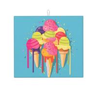 Tappetino scolapiatti per bancone della cucina, 40,6 x 45,7 cm, in microfibra, per gelato colorato, assorbente, per piatti grandi, per piani di lavoro della cucina, lavelli, scolapiatti