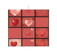 Tappetino scolapiatti per bancone della cucina, 40,6 x 45,7 cm, in microfibra, per San Valentino, collage, assorbente, grande, per piani di lavoro della cucina, lavelli, scolapiatti