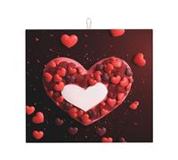 Tappetino scolapiatti per bancone della cucina, 40,6 x 45,7 cm, in microfibra, per San Valentino nel cuore, assorbente, per piani di lavoro della cucina, lavelli, scolapiatti