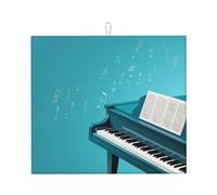 Tappetino scolapiatti per bancone della cucina, 40,6 x 45,7 cm, in microfibra, piano su sfondo blu, assorbente, grande, scolapiatti per piani di lavoro della cucina, lavelli, scolapiatti