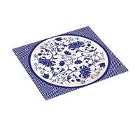 Tappetino scolapiatti per bancone della cucina, 40,6 x 45,7 cm, in porcellana blu e bianca, assorbente, tappetino per scolapiatti con anello per appendere