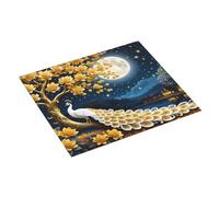 Tappetino scolapiatti per bancone della cucina, 40,6 x 45,7 cm, motivo: albero dorato chiaro di luna, tappetino assorbente per scolapiatti con anello per appendere