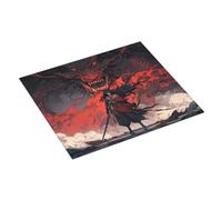 Tappetino scolapiatti per bancone della cucina, 40,6 x 45,7 cm, motivo: drago rosso e nero, con spadaccino orientale, tappetino assorbente per cucina, scolapiatti con anello per appendere