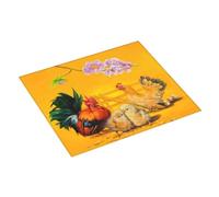 Tappetino scolapiatti per bancone della cucina, 40,6 x 45,7 cm, motivo: famiglia di galline, galline, pulcini, tappetino assorbente per bancone della cucina, scolapiatti con anello per appendere