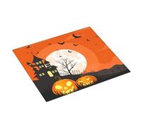 Tappetino scolapiatti per bancone della cucina, 40,6 x 45,7 cm, motivo Halloween arancione, con scena notturna, tappetino assorbente per bancone della cucina, tappetino per scolapiatti con anello per