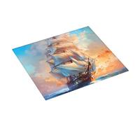 Tappetino scolapiatti per bancone della cucina, 40,6 x 45,7 cm, motivo: nave a vela oceano, tappetino assorbente per scolapiatti con anello per appendere