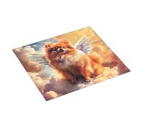 Tappetino scolapiatti per bancone della cucina, 40,6 x 45,7 cm, motivo: nuvola di pomerania, assorbente per cucina, scolapiatti con anello per appendere