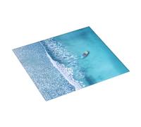 Tappetino scolapiatti per bancone della cucina, 40,6 x 45,7 cm, motivo: onde e barche sulla spiaggia, tappetino assorbente per cucina, scolapiatti con anello per appendere