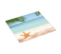 Tappetino scolapiatti per bancone della cucina, 40,6 x 45,7 cm, motivo: stella marina in spiaggia, tappetino assorbente per scolapiatti con anello per appendere