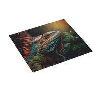 Tappetino scolapiatti per bancone della cucina, 40,6 x 45,7 cm, realistico colorato camaleonte, tappetino assorbente per cucina, scolapiatti con anello per appendere