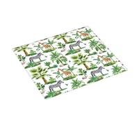 Tappetino scolapiatti per bancone della cucina, 40,6 x 45,7 cm, zebra, giraffa, palma tropicale, tappetino assorbente per scolapiatti con anello per appendere