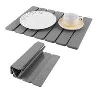 Tappetino scolapiatti per bancone della cucina, 40 x 30 cm, pieghevole, in pietra, antiscivolo, riutilizzabile, in diatomite, per lavello, scolapiatti, piano di lavoro in marmo (grigio)