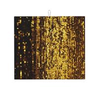 Tappetino scolapiatti per bancone della cucina, 45,7 x 40,6 cm, in microfibra, assorbente, con paillettes dorate, per piani di lavoro della cucina, lavelli, scolapiatti