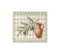 Tappetino scolapiatti per bancone della cucina, a scacchi verdi, assorbente, tappetino scolapiatti rustico in microfibra, per decorazione domestica, 40,6 x 45,7 cm