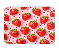 Tappetino scolapiatti per bancone della cucina, ad asciugatura rapida, in microfibra, 40,6 x 45,7 cm, colore: rosa fragola