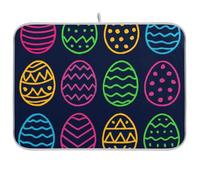 Tappetino scolapiatti per bancone della cucina, alla moda uova di Pasqua al neon per bancone della cucina, decorazione per la casa, 40,6 x 45,7 cm