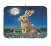 Tappetino scolapiatti per bancone della cucina con coniglio al chiaro di luna, tappetino scolapiatti assorbente in microfibra riutilizzabile lavabile tappetino scolapiatti medio 45 x 60 cm