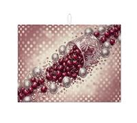 Tappetino scolapiatti per bancone della cucina, con motivo a forma di palla da discoteca, con motivo a forma di cuore, stile vintage, in microfibra, per proteggere il bar, 45,7 x 61 cm