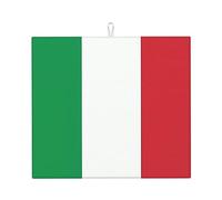 Tappetino scolapiatti per bancone della cucina, con stampa bandiera italiana, in microfibra, per bar, 45,7 x 40,6 cm