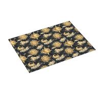 Tappetino scolapiatti per bancone della cucina, con stampa con sole e luna, 45,7 x 61 cm, assorbente, in microfibra, per bancone della cucina, antiscivolo, con anello per appendere