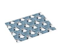 Tappetino scolapiatti per bancone della cucina, con stampa di pinguino che nevica, 45,7 x 61 cm, assorbente, in microfibra, per bancone della cucina, antiscivolo, con passante per appendere