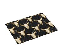 Tappetino scolapiatti per bancone della cucina, con stampa di teschio di pecora, 45,7 x 61 cm, assorbente, in microfibra, per bancone della cucina, antiscivolo, con anello per appendere