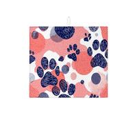 Tappetino scolapiatti per bancone della cucina, con stampa di zampa di animale, assorbente, in microfibra, per bar, 40,6 x 45,7 cm