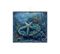 Tappetino scolapiatti per bancone della cucina, con stella marina oceanica, assorbente, tappetino scolapiatti in microfibra nautica per protezione da bar, 40,6 x 45,7 cm