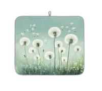 Tappetino scolapiatti per bancone della cucina, dente di leone, super assorbente, tappetino da caffè ad asciugatura rapida, 45,7 x 40,6 cm