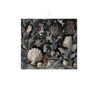Tappetino scolapiatti per bancone della cucina, design a conchiglia, tappetino scolapiatti assorbente in microfibra nautica per protezione bar 40,6 x 45,7 cm