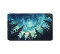 Tappetino scolapiatti per bancone della cucina, design astratto blu a spirale in gomma assorbente, tappetino scolapiatti invernale in pelle PU per protezione bancone, 30,5 x 50,8 cm