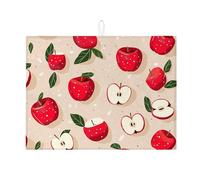 Tappetino scolapiatti per bancone della cucina, design con frutta rossa, assorbente, tappetino scolapiatti in microfibra, per la decorazione della casa, 45,7 x 61 cm