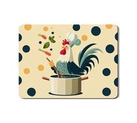 Tappetino scolapiatti per bancone della cucina, design retrò a forma di gallina, in gomma assorbente, tappetino scolapiatti in pelle PU per bancone della cucina, 45,7 x 61 cm