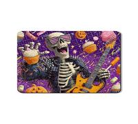 Tappetino scolapiatti per bancone della cucina, design stravagante di Halloween, tappetino scolapiatti in gomma assorbente, con musica rock, in pelle PU, 30,5 x 50,8 cm