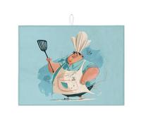 Tappetino scolapiatti per bancone della cucina, divertente tappetino assorbente per scolapiatti con personaggi dei cartoni animati, giocoso tappetino in microfibra per bancone della cucina, protezione