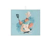 Tappetino scolapiatti per bancone della cucina, divertente tappetino assorbente per scolapiatti con personaggi dei cartoni animati, giocoso tappetino in microfibra per bancone della cucina, protezione