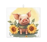 Tappetino scolapiatti per bancone della cucina, grande, super assorbente, tappetino scolapiatti in microfibra con sorriso sorridente, tappetino antiscivolo da cucina per lavelli e caffettiera, 46 x 41