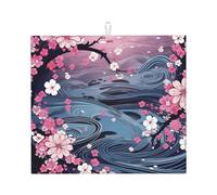 Tappetino scolapiatti per bancone della cucina, grande, super assorbente, tappetino scolapiatti in microfibra stile giapponese, tappetino antiscivolo per lavelli e caffettiera, 46 x 41 cm