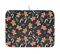 Tappetino scolapiatti per bancone della cucina, grande tappetino in microfibra per asciugare i piatti di pan di zenzero e bastoncini di zucchero 60 x 45 cm scolapiatti assorbente per macchina da caffè